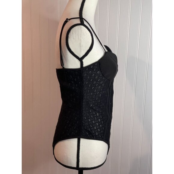 Zara Black Lace Body Suit With Adjustable Straps & Snap Closure - Picture 6 of 16